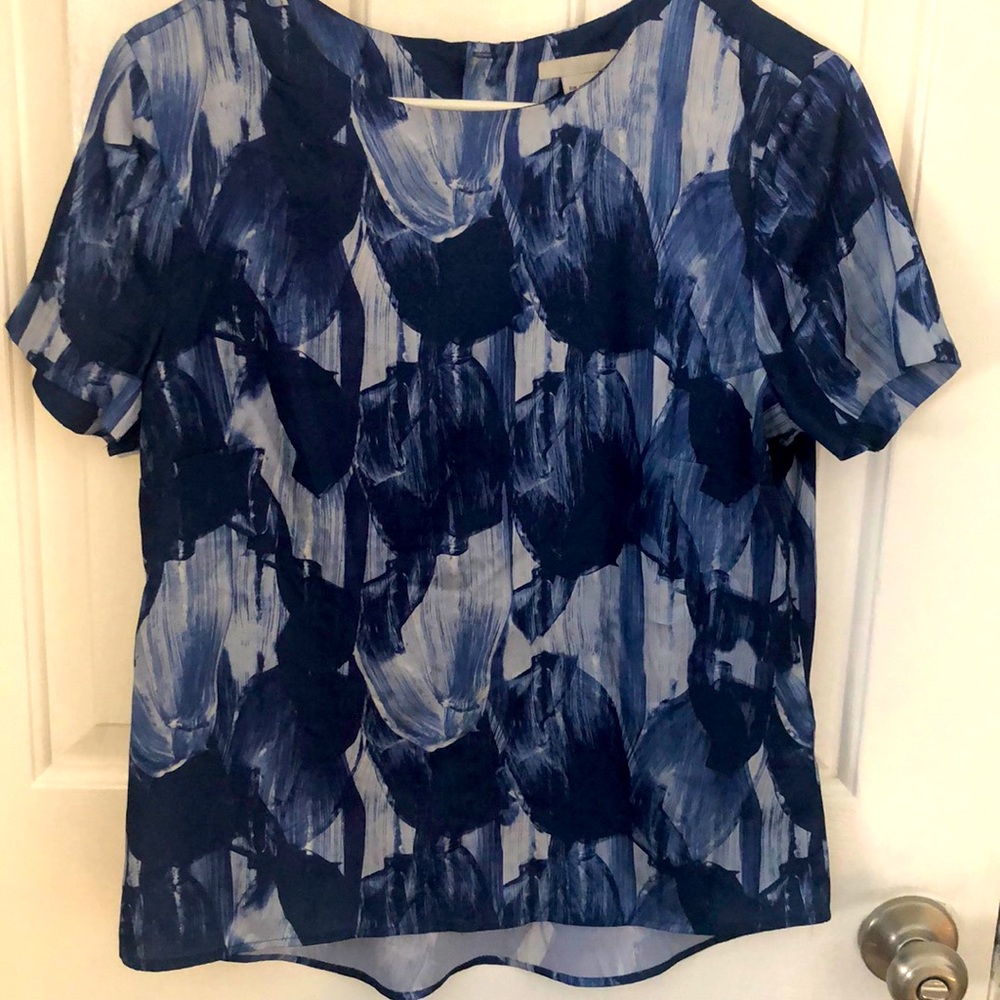 Blue patterned blouse